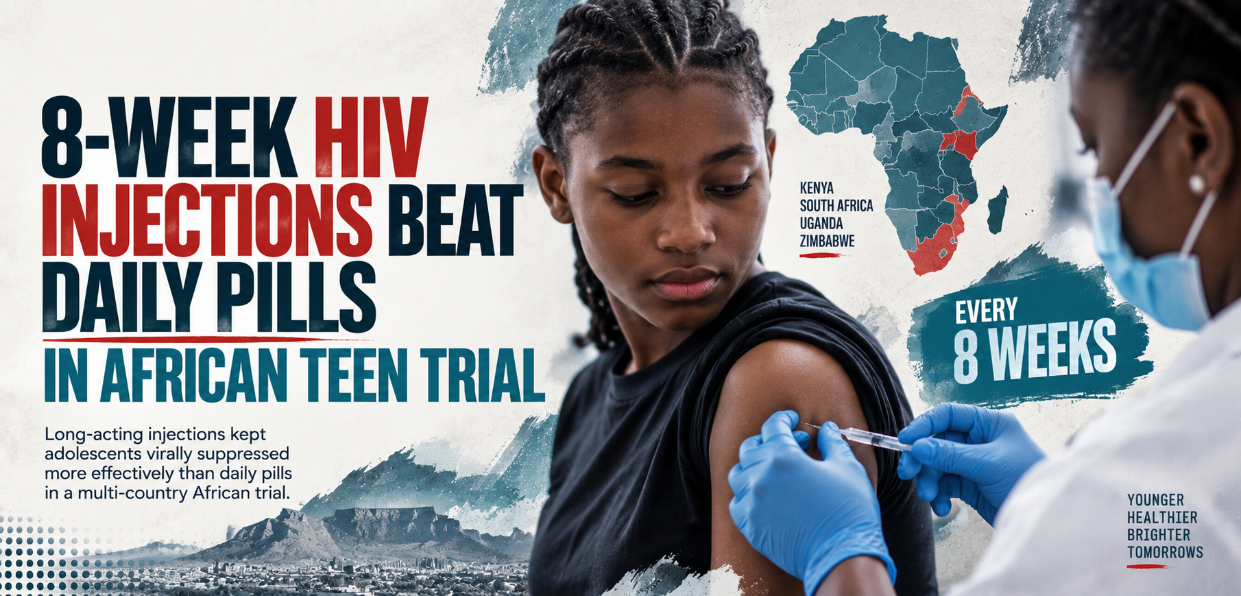 Eight-week HIV injections outperform daily pills in African adolescent trial